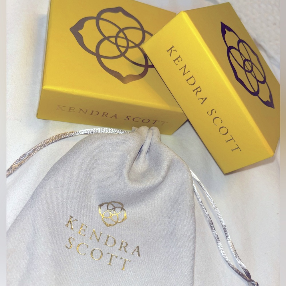 Kendra Scott Yellow Boxes with Gray Pouch